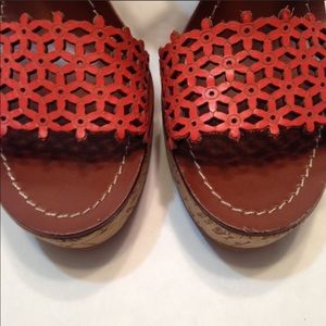 Womens Tory Burch Wedges Coral size 10